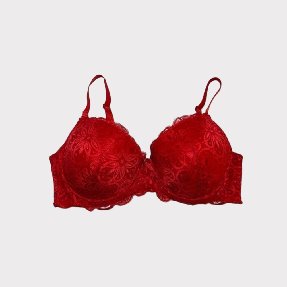 Red Lace Underwire Bra
